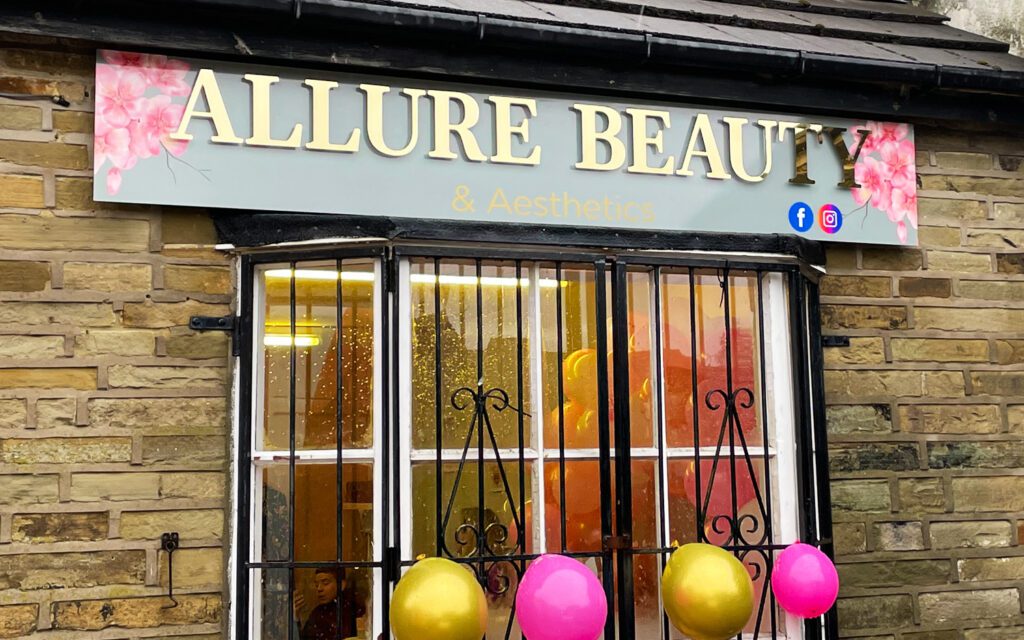 Bold retail fascia sign with 3D lettering created by G4 Graphics of Wyke, Bradford